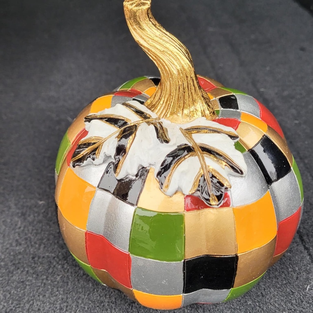 Mackenzie-Childs “Halloween Patchwork Pumpkin Mini Figurine”